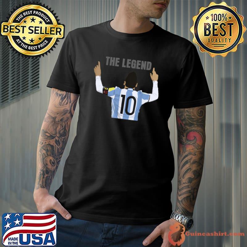 The man the myth the legend of argentina number 10 player messi winner argentina flag T-Shirt