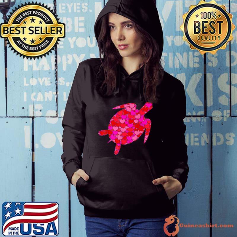 Turtle Pink Red Heart Valentines Day T-Shirt Hoodie