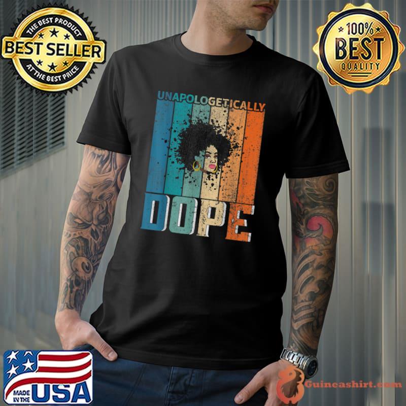 Unapologetically Dope Black History Month African American Watercolor Retro T-Shirt