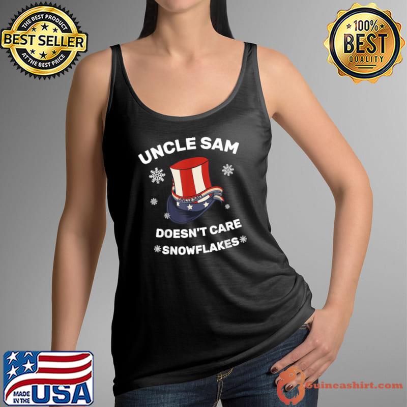 Uncle Sam Doesn't Care Snowflakes American Flag T-Shirt Tank Top