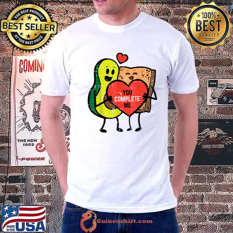 Valentines Day Avocado Bread You Complete Me Food Pun T-Shirt