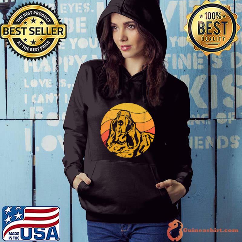 Vintage Basset Hound Sunset Dog Mom Dad T-Shirt Hoodie
