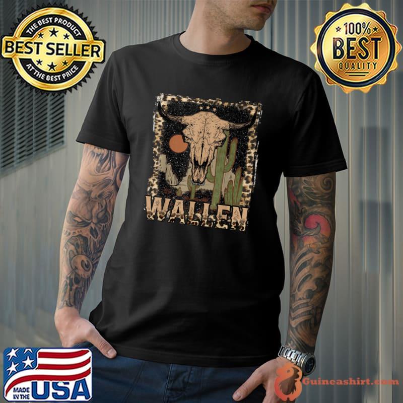 Wallen Western Wallen Bullhead Tee Cowboy Wallen Cactus Leopard T-Shirt
