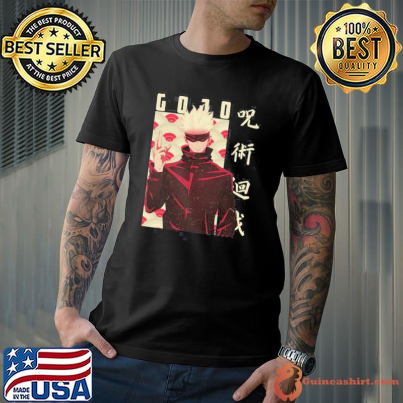 Nonchalant and playful teacher gojo satoru anime manga jujutsu kaisen shirt