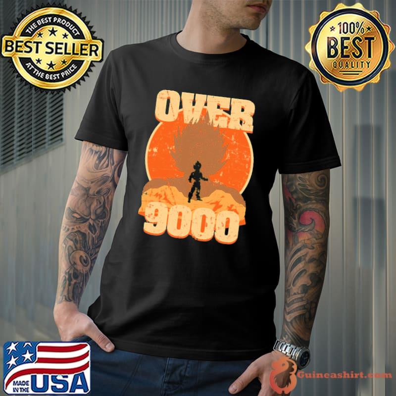 Over 9000 vegeta dragon ball z dbz manga vintage grunge texture classic shirt