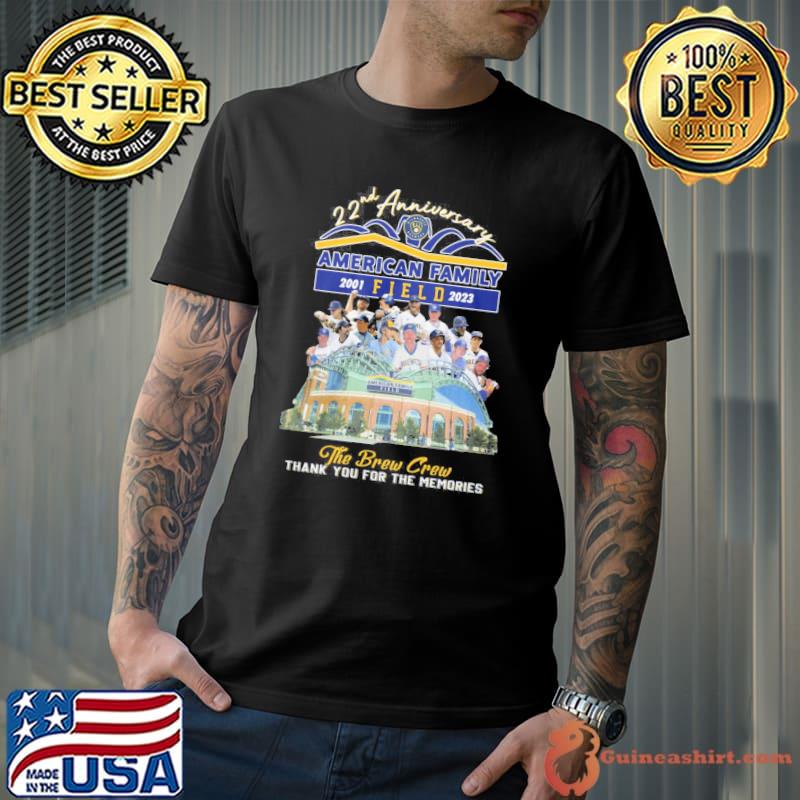22nd anniversary American family 2001 2023 field the brew crew thank you for the memories shirt