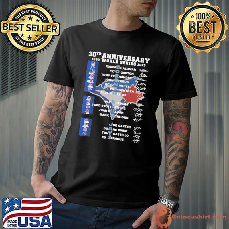 Toronto Blue Jays World Series 30th anniversary signatures shirt, hoodie,  sweater, long sleeve and tank top