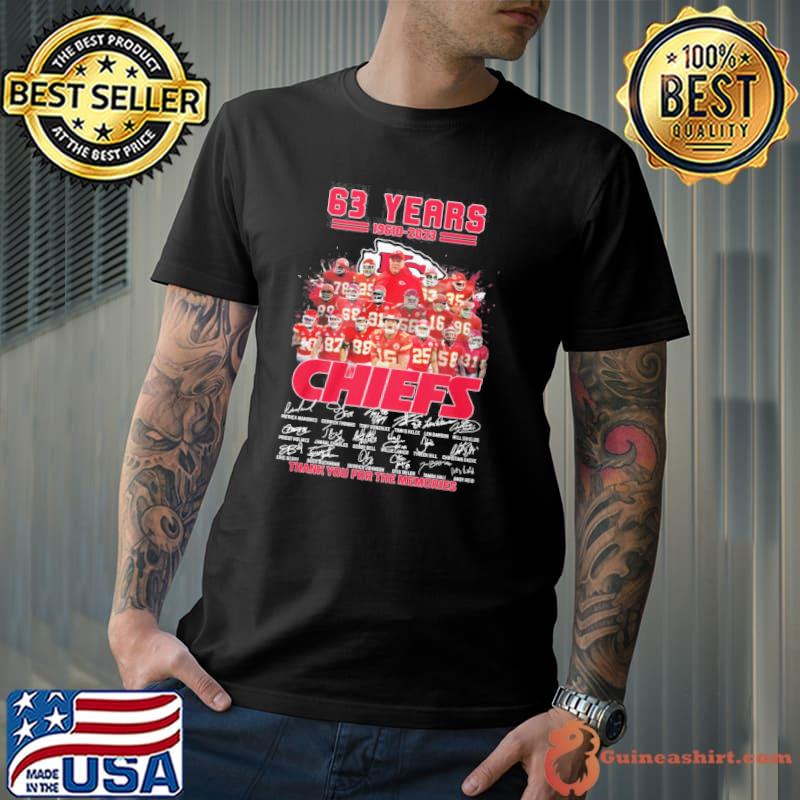 63 years 1961-2023 Chiefs thank you for the memories signatures shirt
