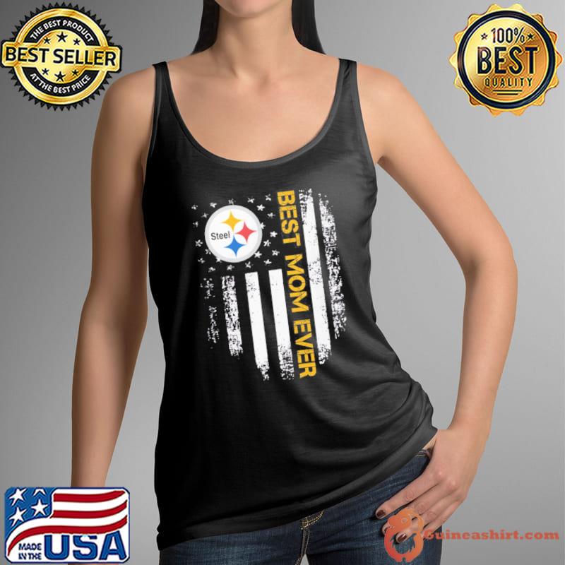 Best mom ever Steeler Amrica flag s Tank Top