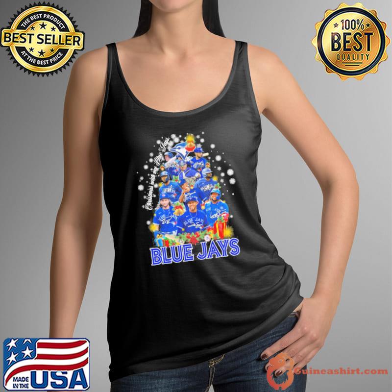 Christmas with my Blue Jays tree light signatures baseball shirt -  Guineashirt Premium ™ LLC