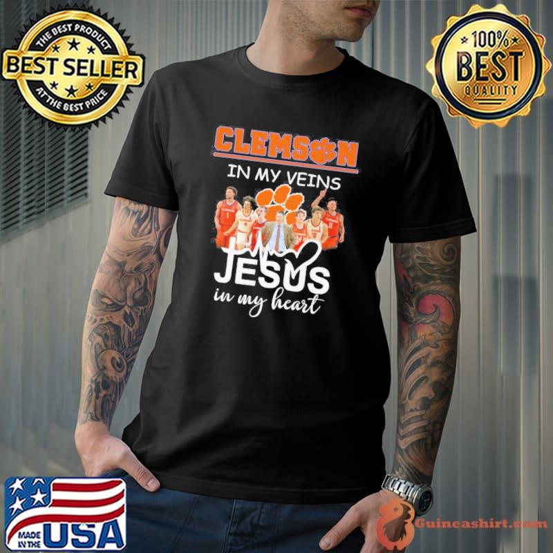 Clemson in my veins Jesus in my heart shirt