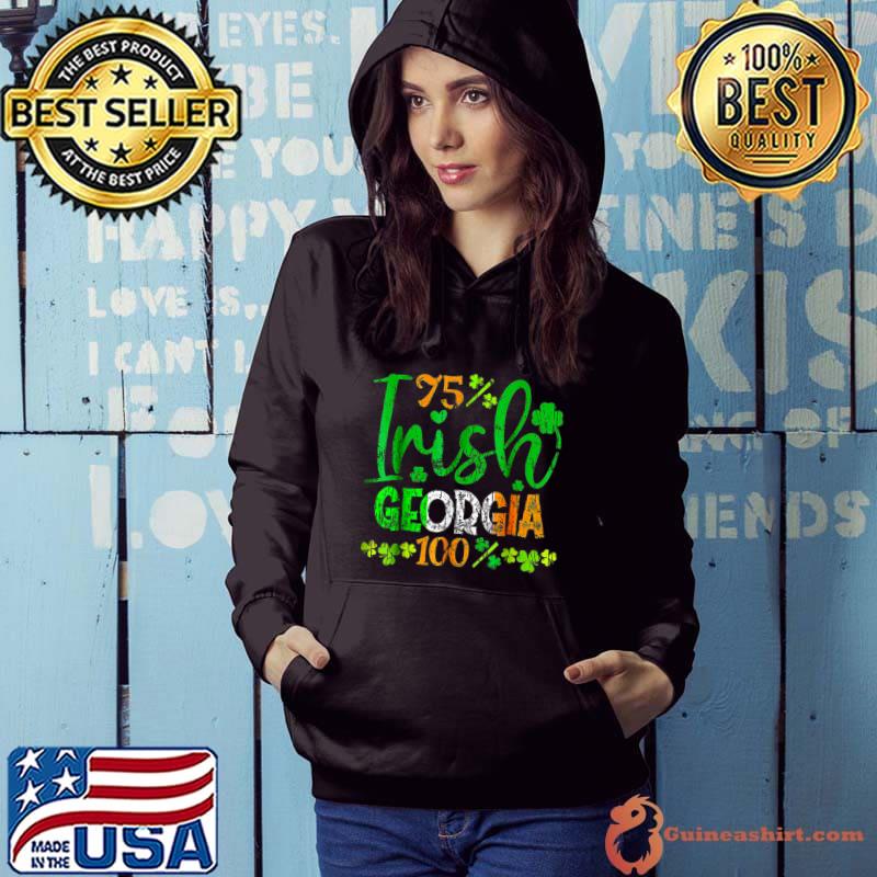 Full Of Shenanigans St Patrick's Day Orca Fish Clovers 75 Irish georgia 100 T-Shirt Hoodie