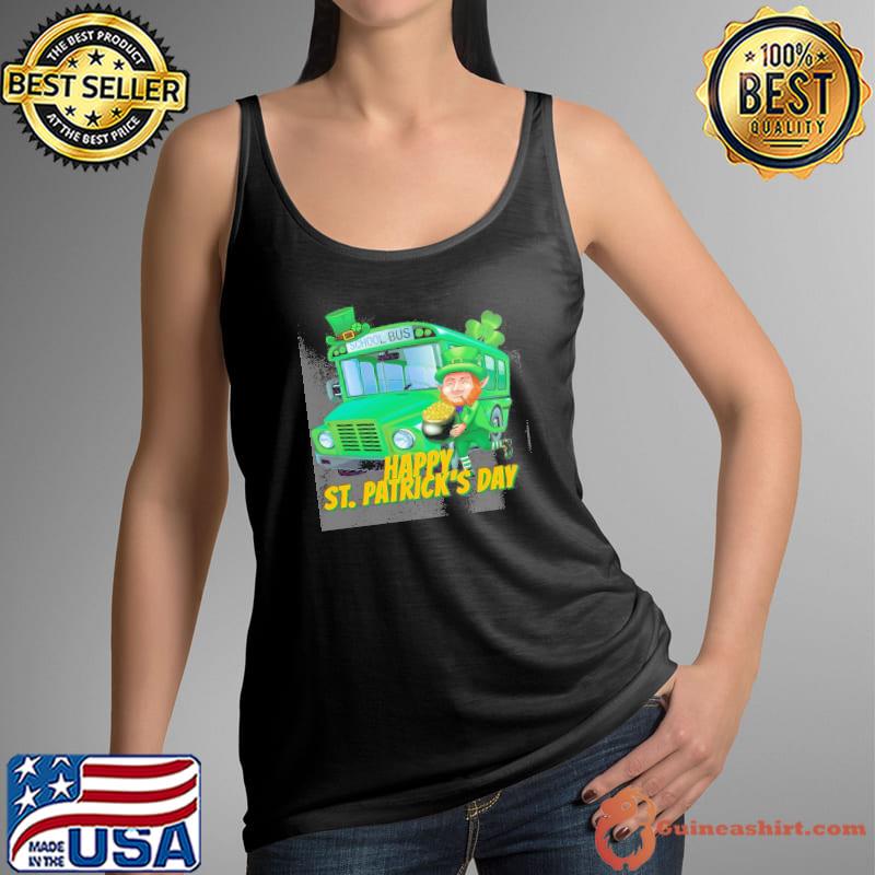 Happy St. Patrick's Day school bus s Tank Top