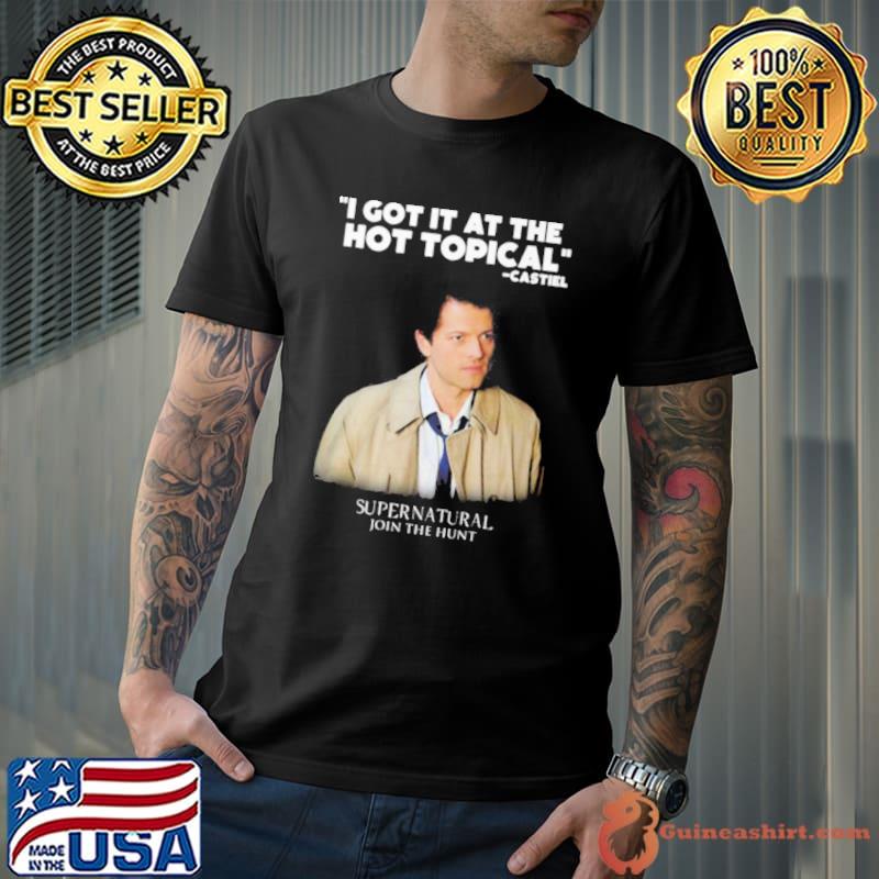 I got it at the hot topical Supernatural Join the hunt Castiel shirt