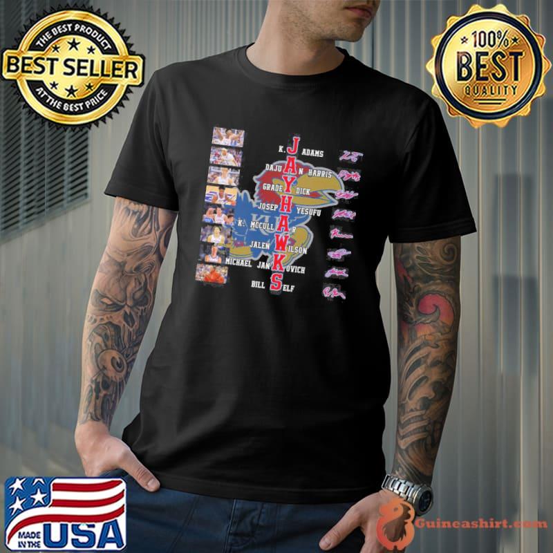 Jayhawks K.J Adams Dajuan Harris signatures shirt