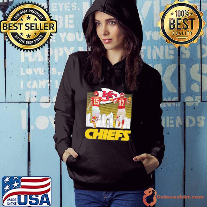 Kansas city Chiefs Mandnes and Kelce signatures s Hoodie