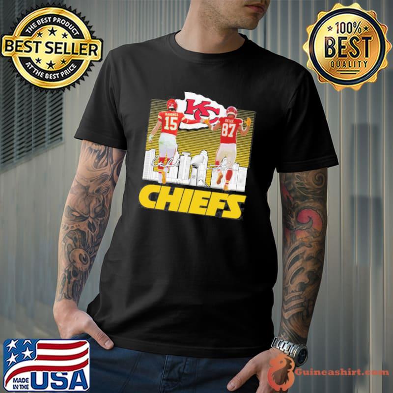 Kansas city Chiefs Mandnes and Kelce signatures shirt - Guineashirt Premium  ™ LLC