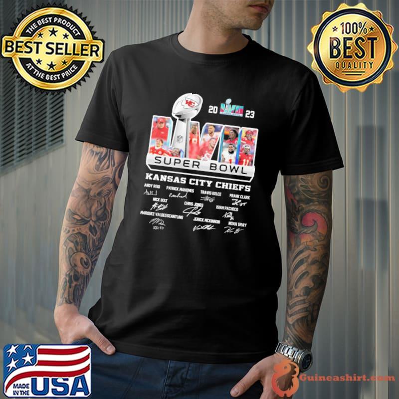 LVII super bowl Kansas city Chiefs 2023 signatures shirt