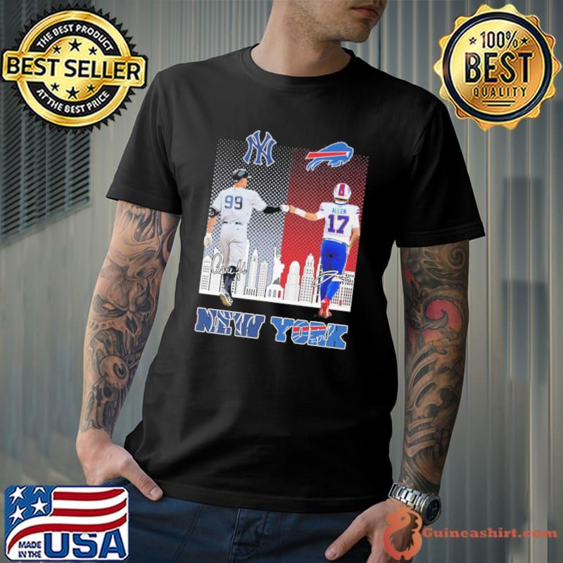 New York Yankees and Buffalo Bills New York signatures shirt