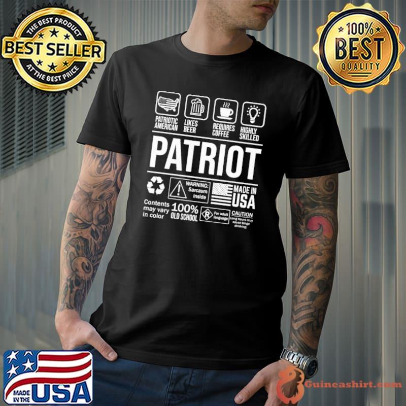 Patriot contents may vary in color made in USA shirt