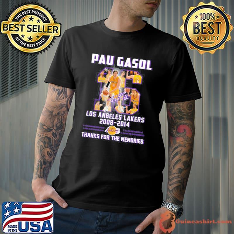 Pau Gasol Los Angeles Lakers 2008-2014 thanks for the memories signature shirt