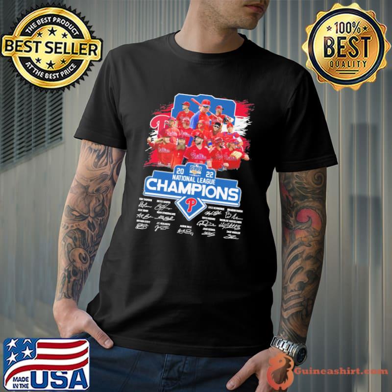 Phillies 2022 national league champions signatures shirt