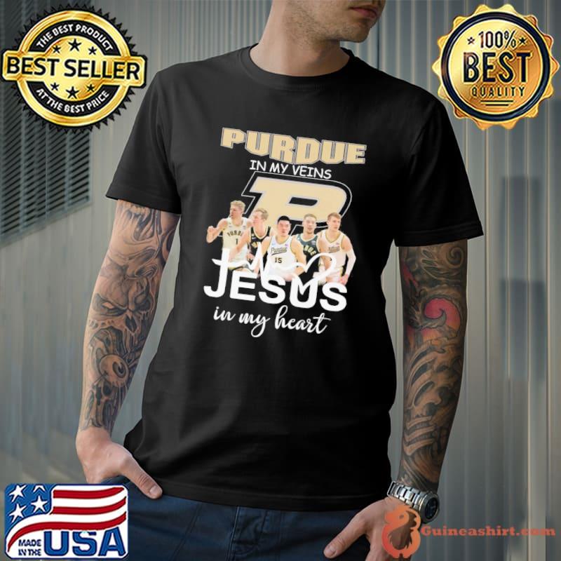 Purdue in my veins Jesus in my heart shirt