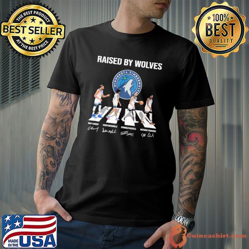 Raised by Wolves Minnesota Timberwolves Walking Abbey Road signatures shirt