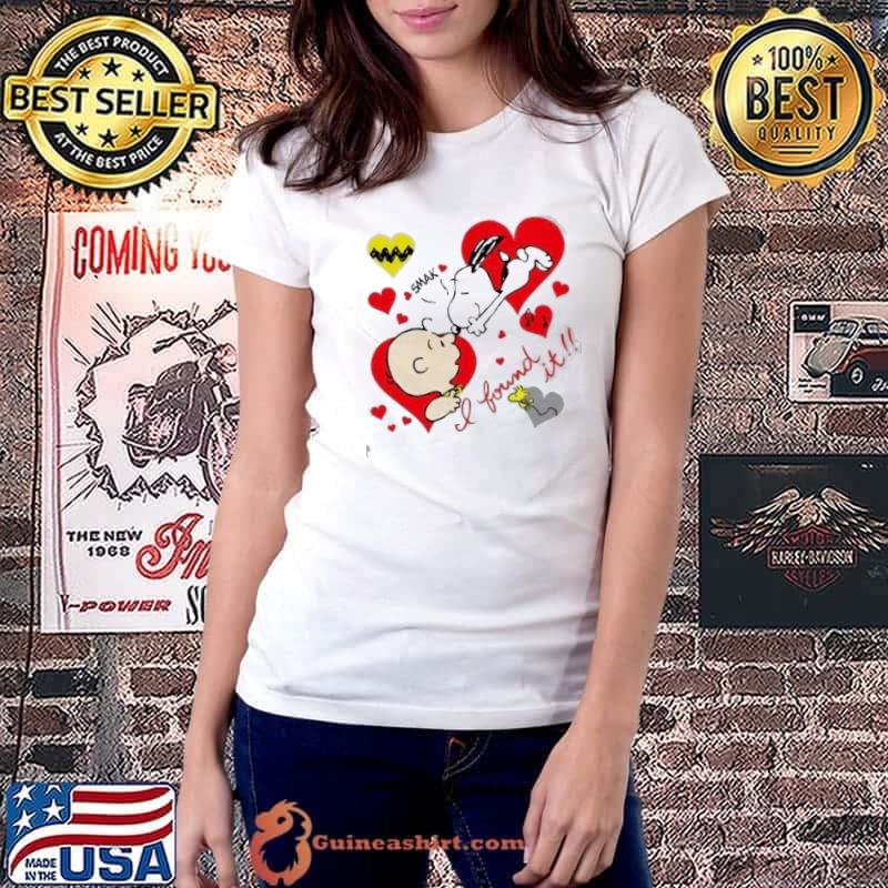 Snoopy and charlie brown woodstock smak I found it heart shirt