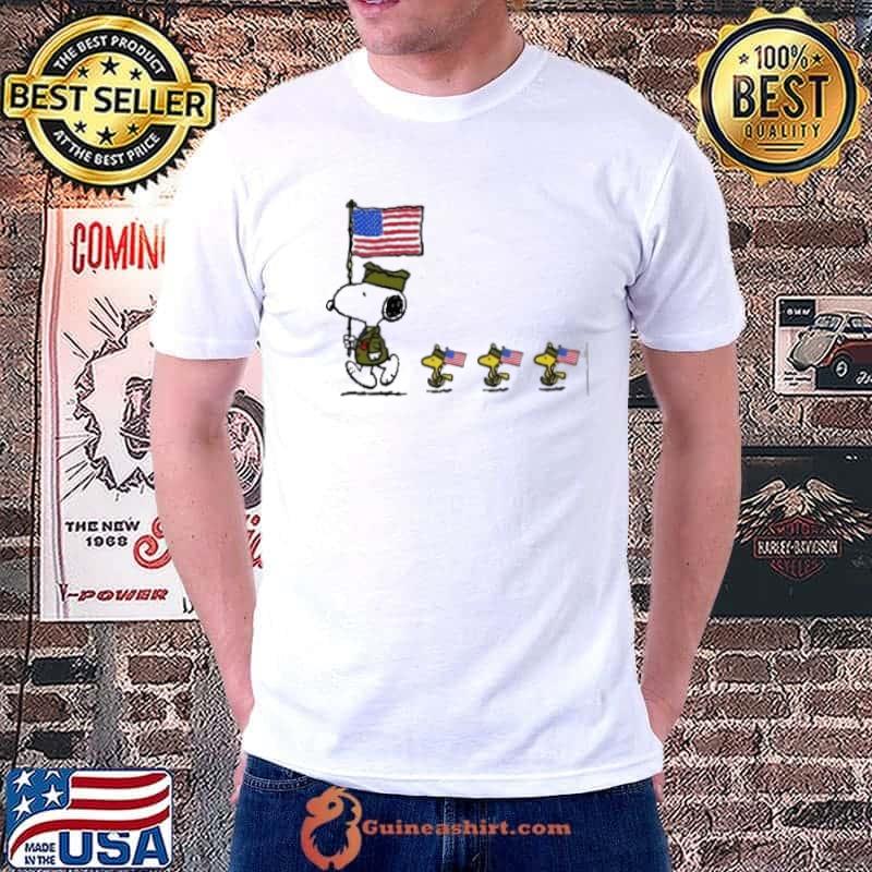Snoopy and woodstocks Veteran American flag shirt