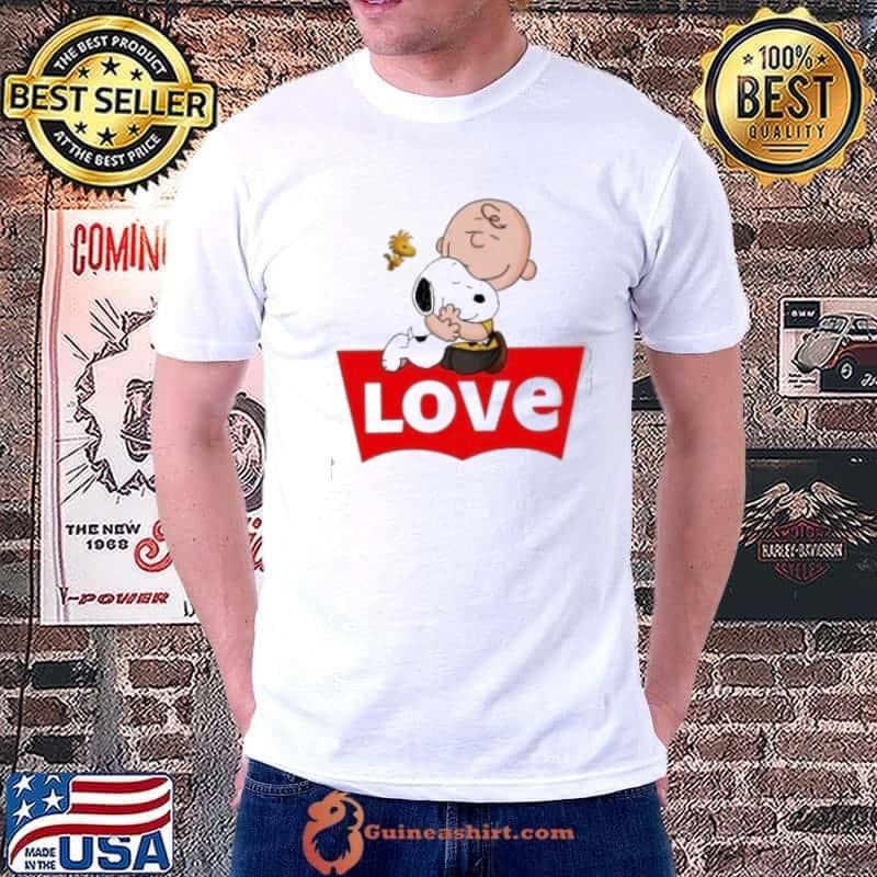Snoopy hug Charlie Brown woodstock love shirt