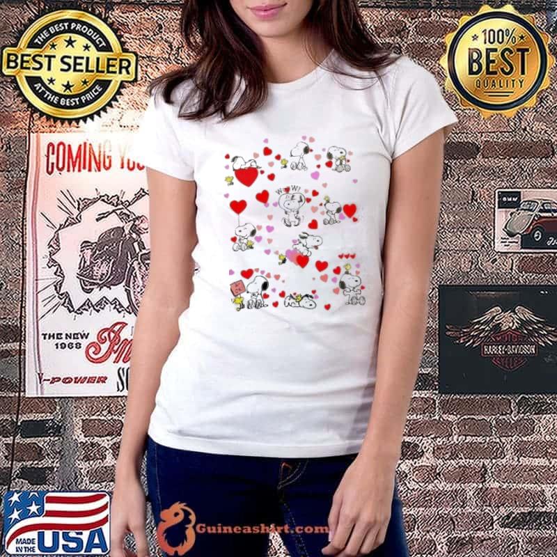 Snoopy love heart and woodstock shirt