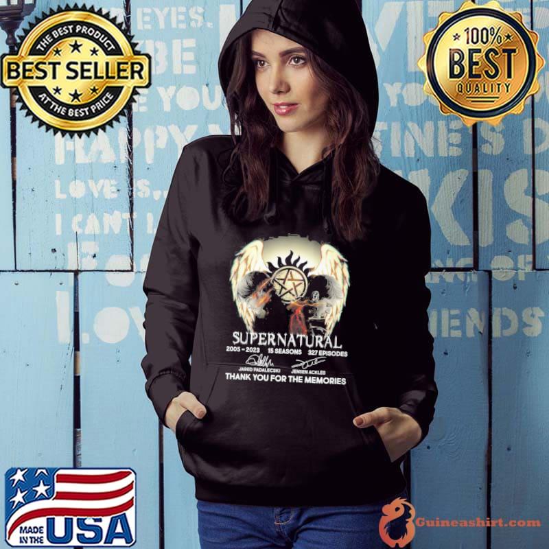 Supernatural 2005-2023 15 seasons 327 episodes thank you for the memories signatures s Hoodie