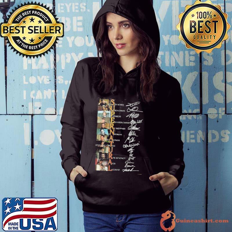 Supernatural Lauren Cohan Areo Padalecki signatures s Hoodie