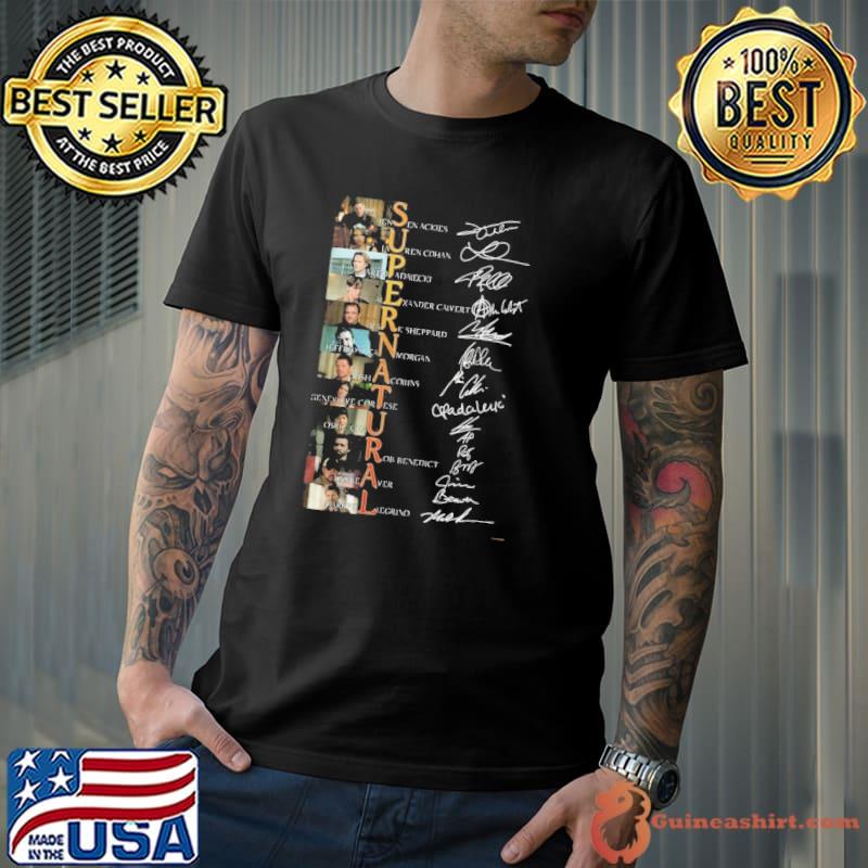 Supernatural Lauren Cohan Rob Benedict signatures shirt