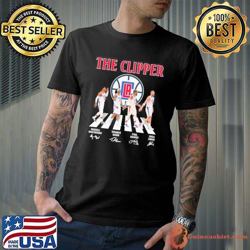 The Clipper Walking Abbey Road Russell Westbrook Terance Mann signatures shirt