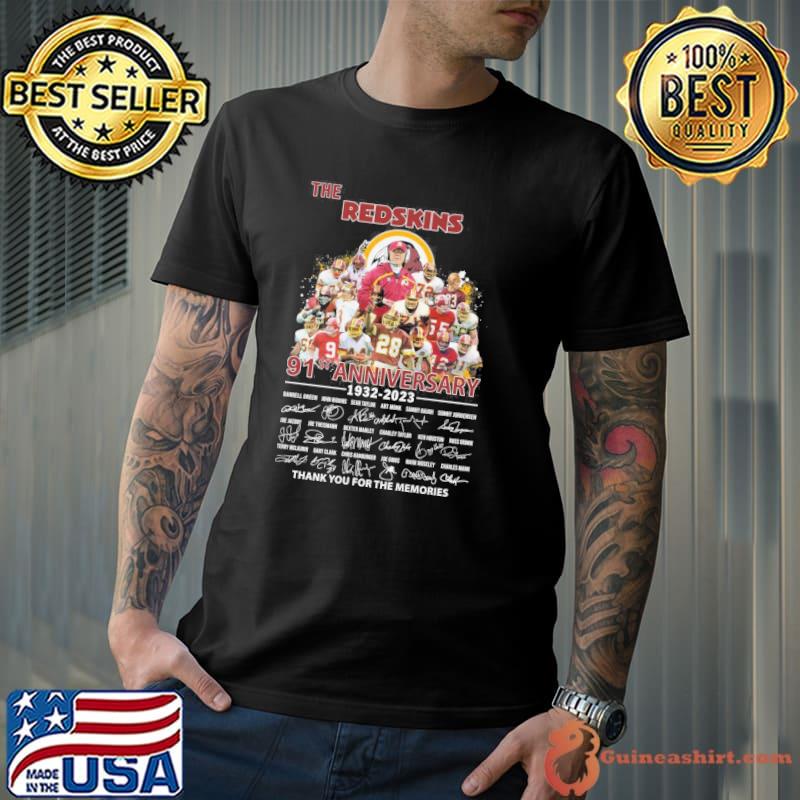 The Redskins 91st anniversary 1932-2023 thank you for the memories signatures shirt