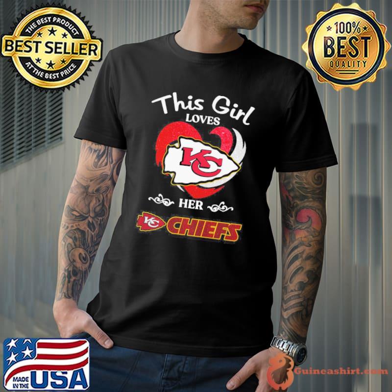 Chiefs girl heart ball diamond Kansas City Chiefs shirt - T-Shirt AT  Fashion LLC