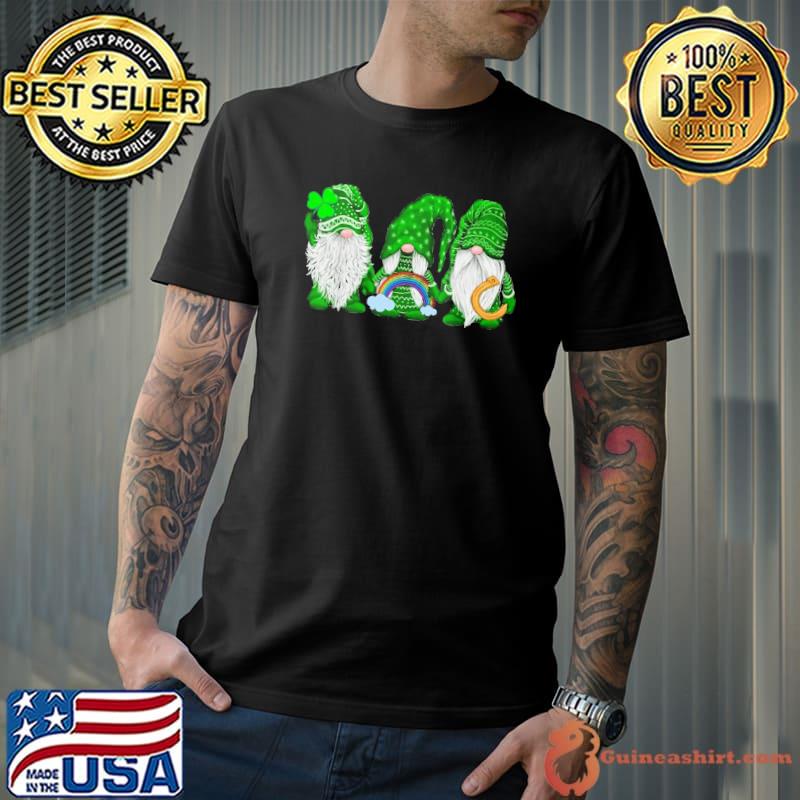 Three Gnomes St. Patrick's day rainbow shirt