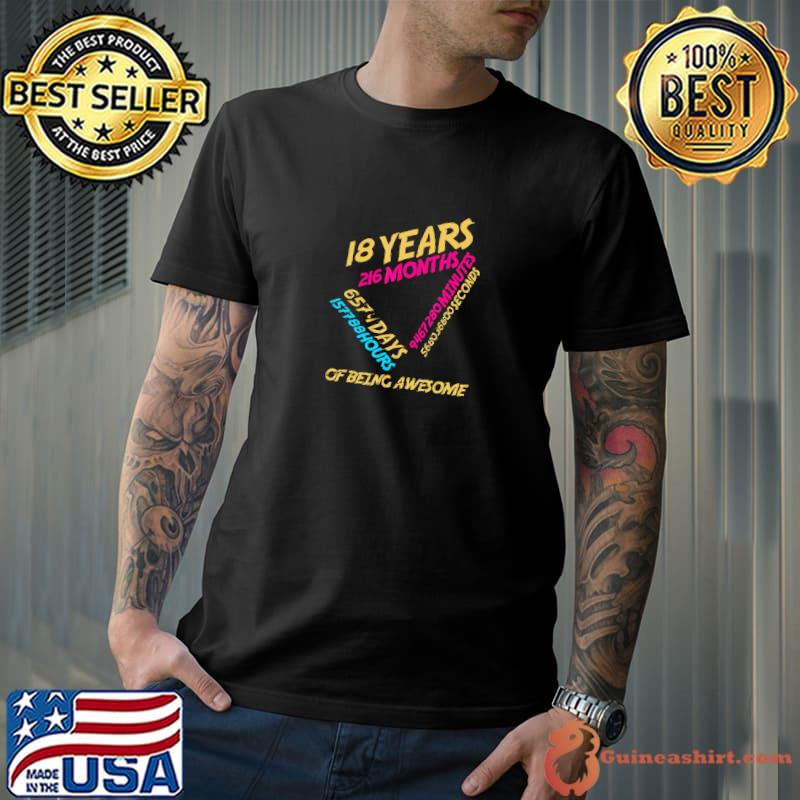 18 Years Old 216 Months Of Being Awesowme Vintage 18Th T-Shirt