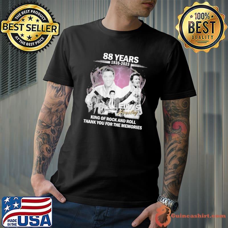 88 years 1935-2023 Elvis Presley king of rock and roll thank you for the memories signature shirt