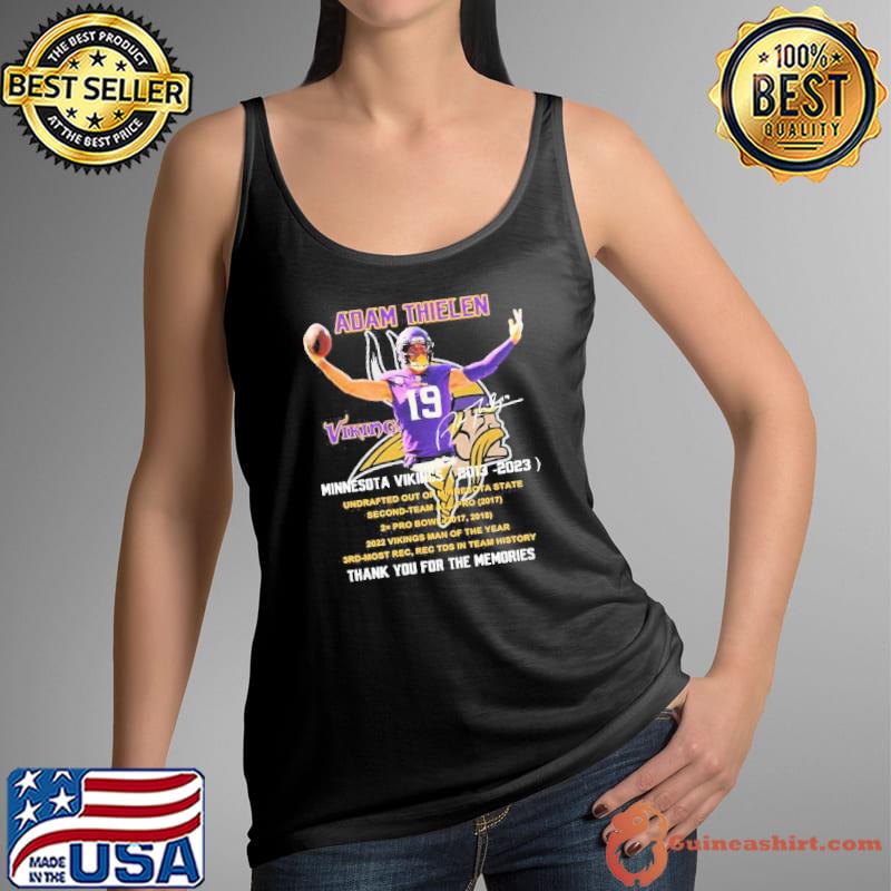 19 Adam Thielen 2013 – 2023 Thank You For The Memories Signature Shirt