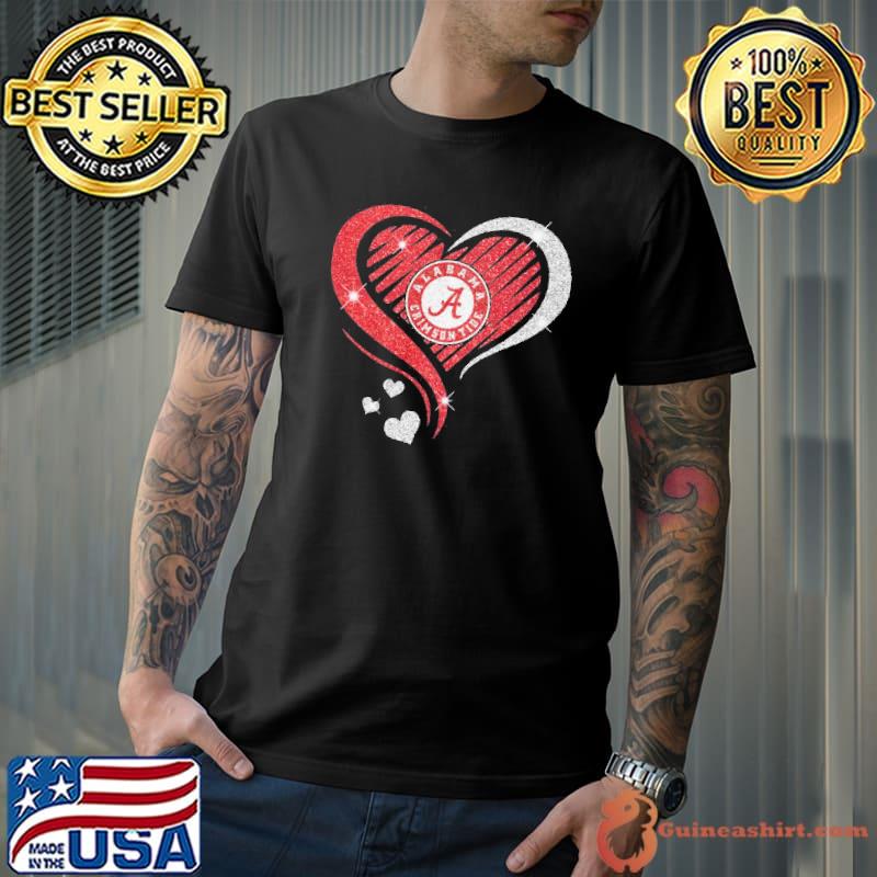 Alabama Crimson Tide heart diamond love shirt