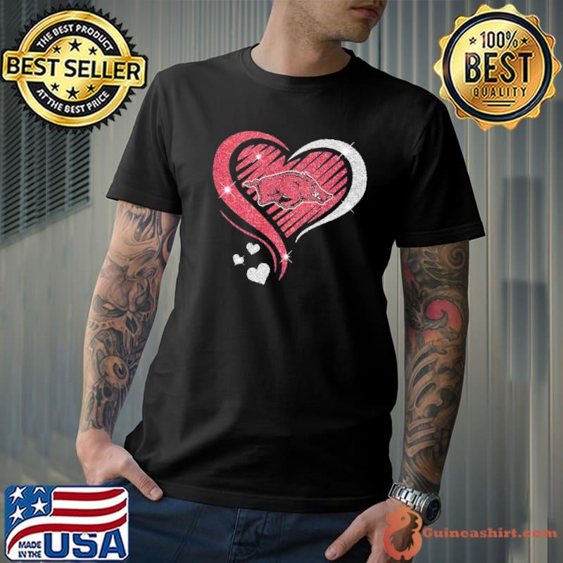 Arkansas Razorbacks heart diamond love shirt