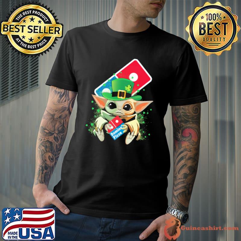 Baby yoda hug Domino's Pizza St.patrick's day shirt