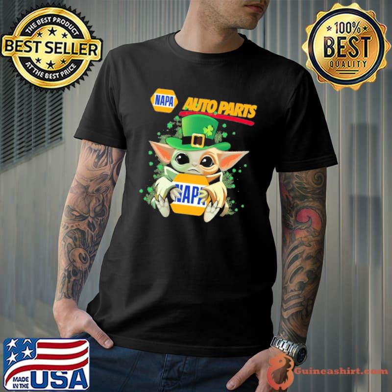 Baby yoda hug Napa Auto Parts St.Patrick's day shirt