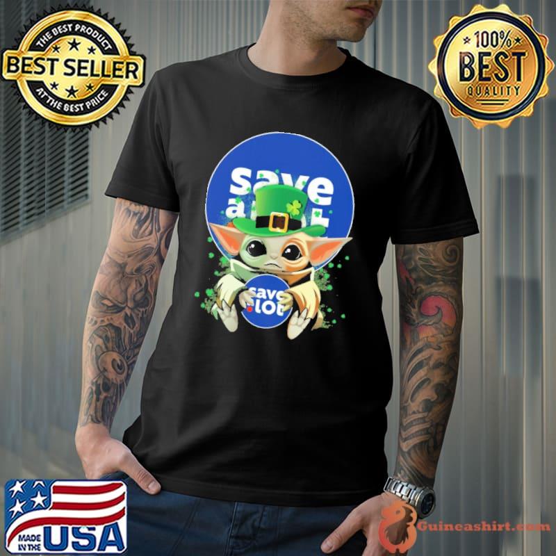 Baby yoda hug Save a lot St.Patrick's day shirt
