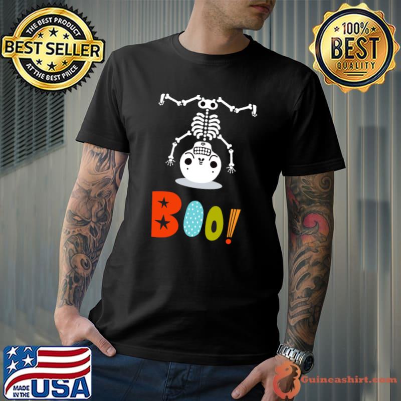 Blue Colorful Skeleton Happy Halloween T-Shirt