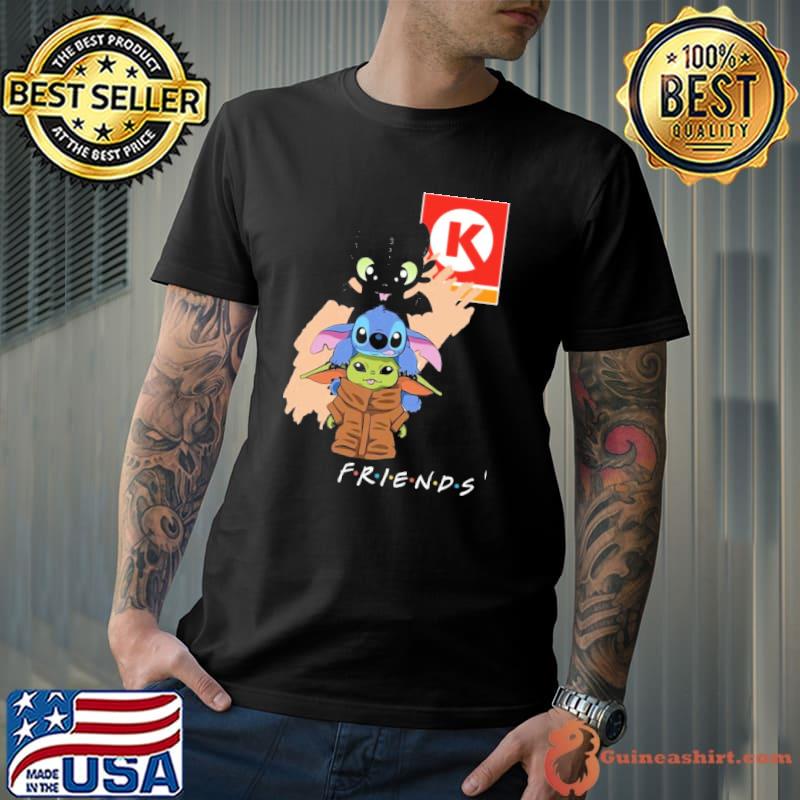 CIRCLE K toothless stitch baby yoda friends shirt