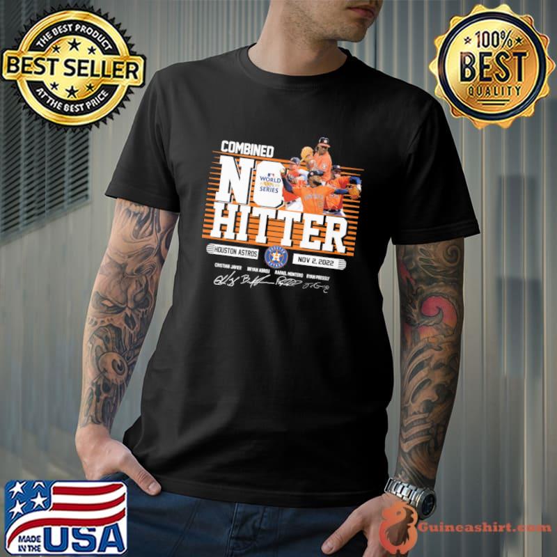 Combined no hitter Houston Astros world series signatures shirt
